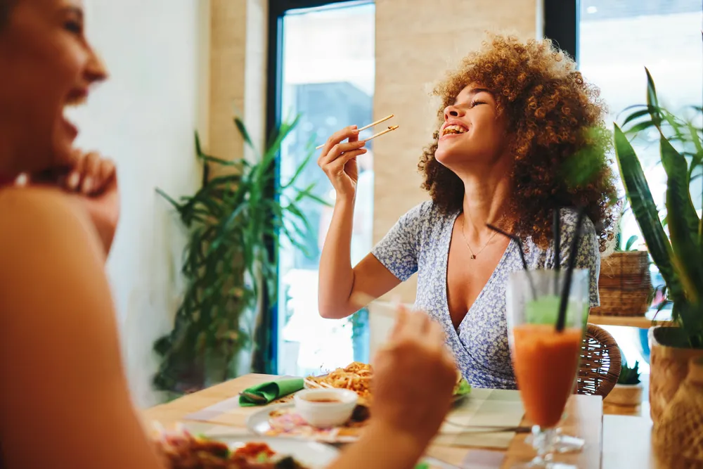 Friends enjoying a meal