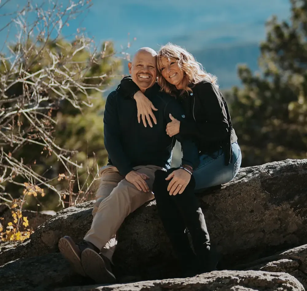 Monica and John together in the Colorado mountains